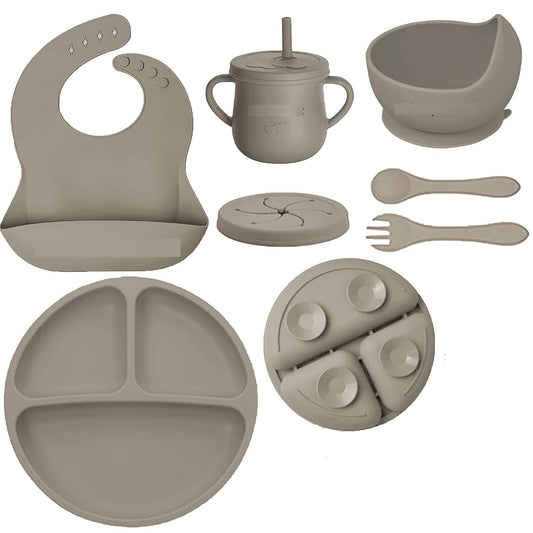 Complete Silicone Baby Feeding Set (8 Pieces)