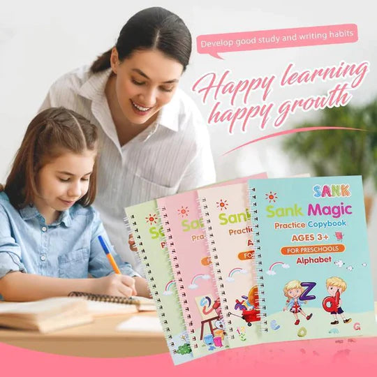 4 PCS Magic Grooved Practice Copybook for Children, Bangladesh