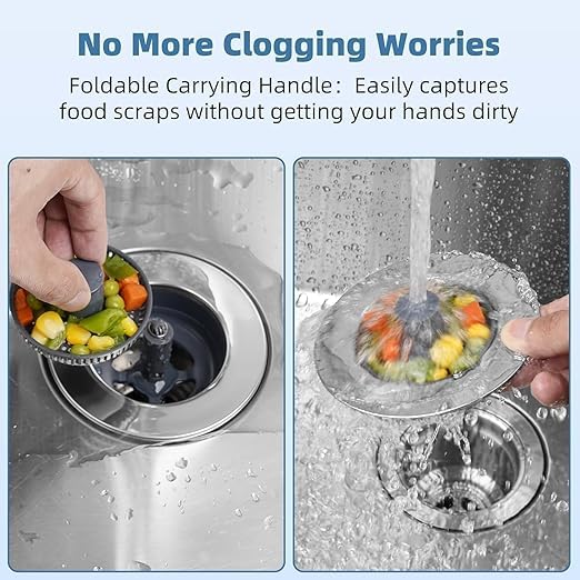 3-in-1 Kitchen Sink Strainer & Stopper