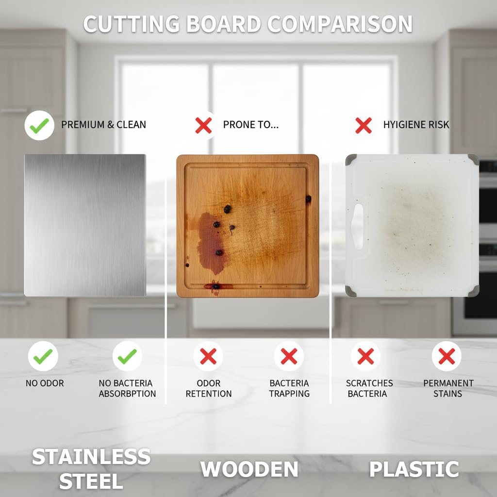 Multifunctional Stainless Steel Chopping Board