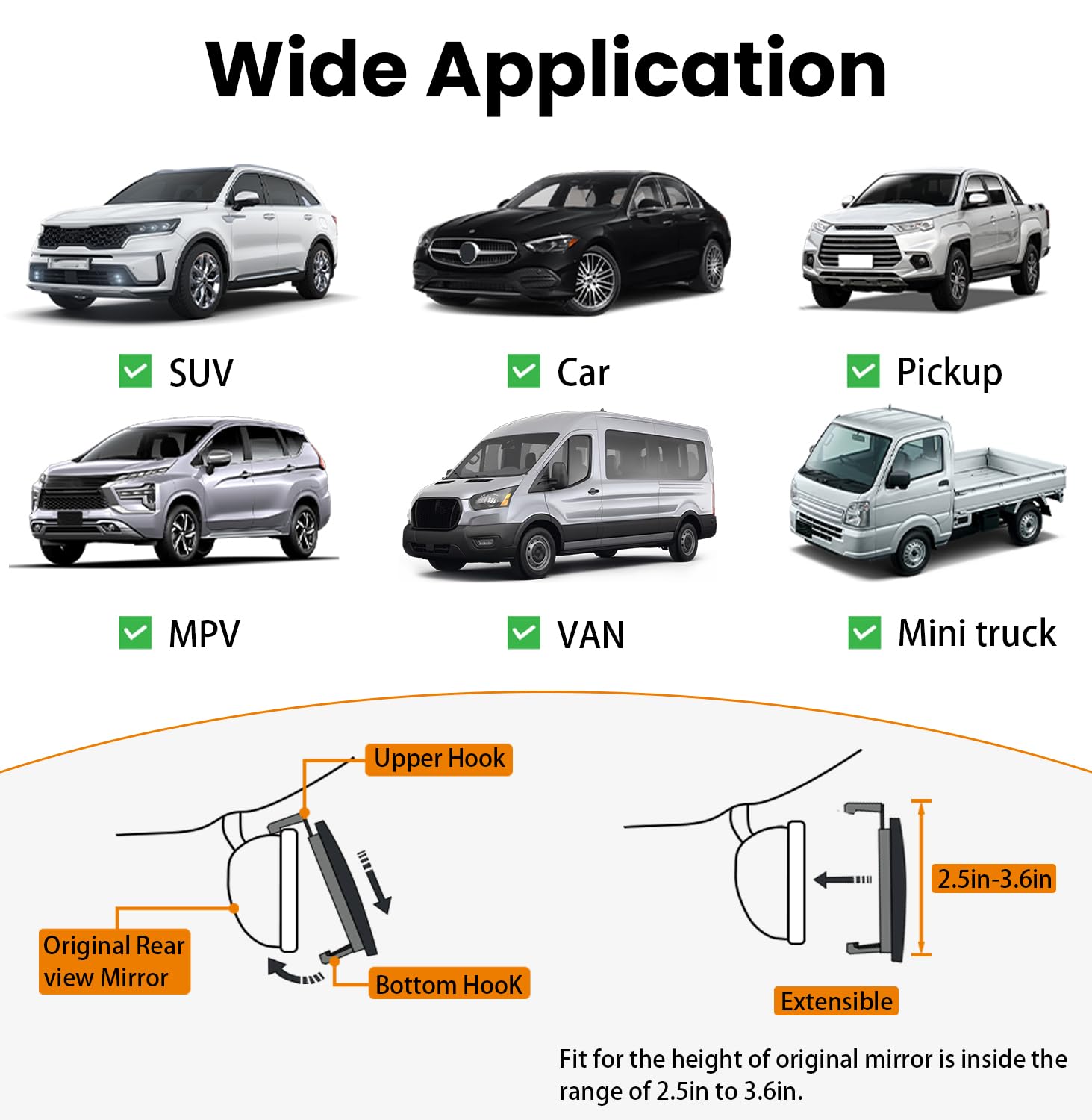 Car Rear View Wide Angle Mirror