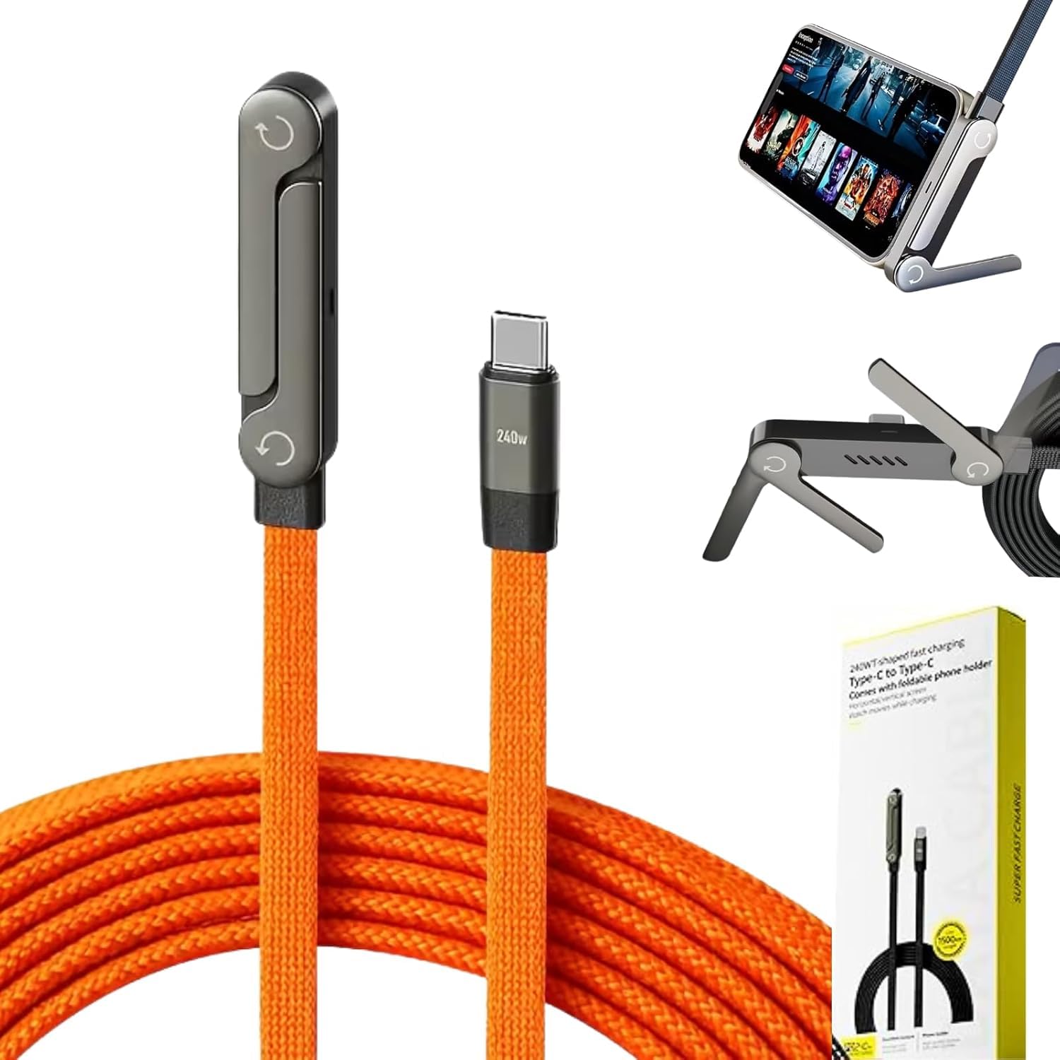 2-in-1 Sideways Phone Charger with Stand