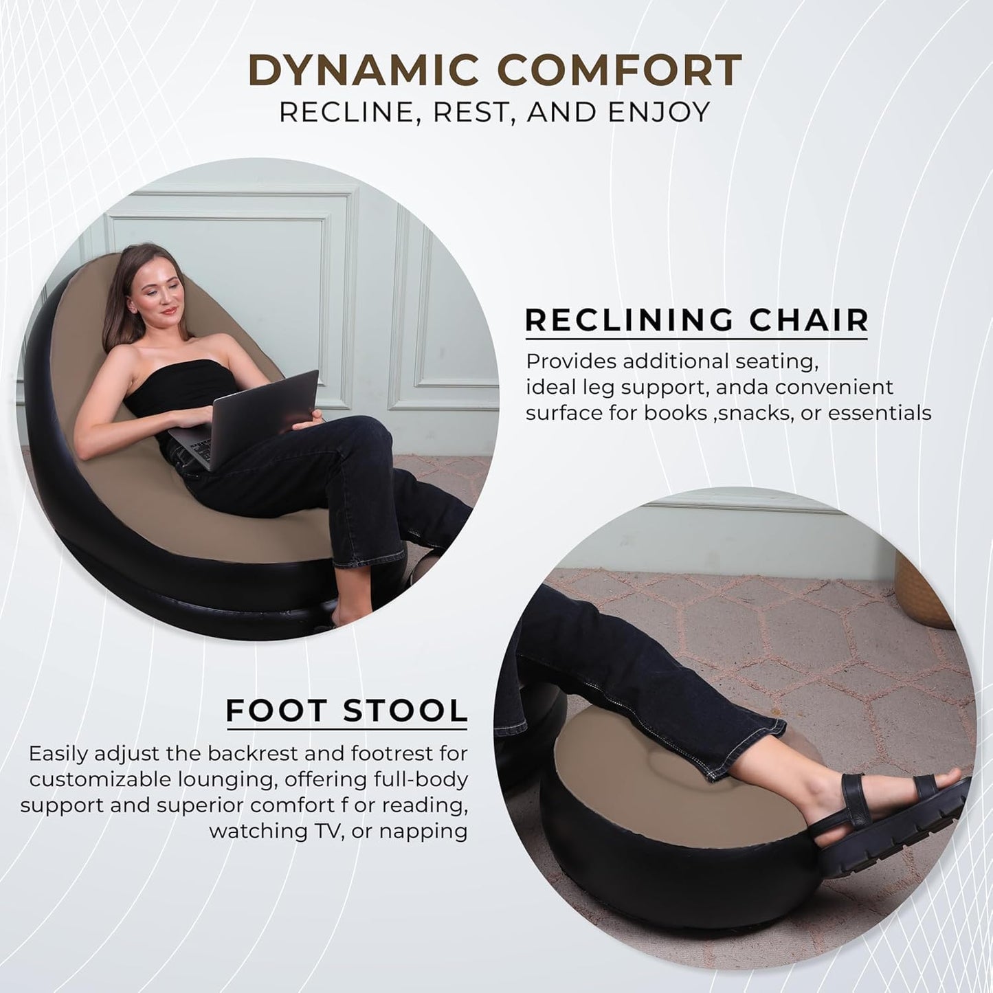 Inflatable Sofa with Footstool