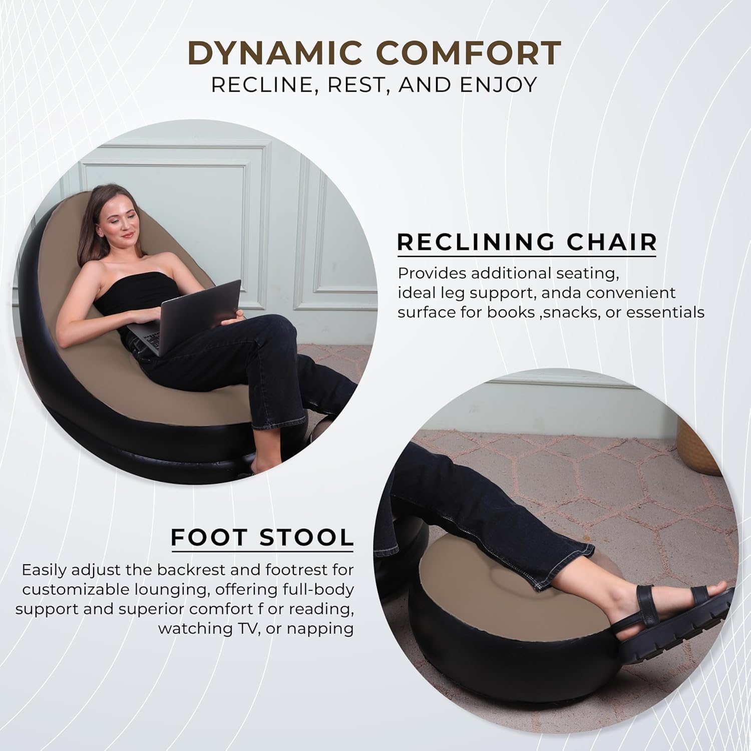 Inflatable Sofa with Footstool