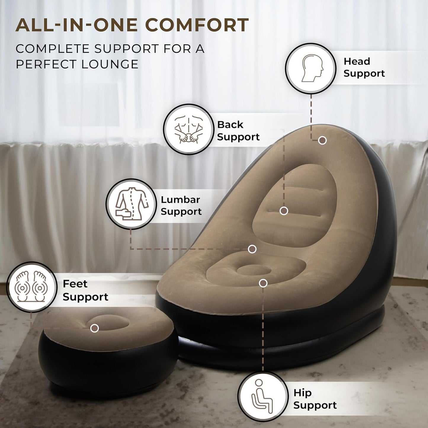 Inflatable Sofa with Footstool